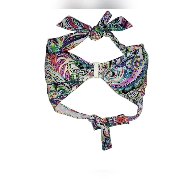 Lauren Ralph Lauren Cabana Paisley Halter Bikini Top, M - Picture 2 of 6